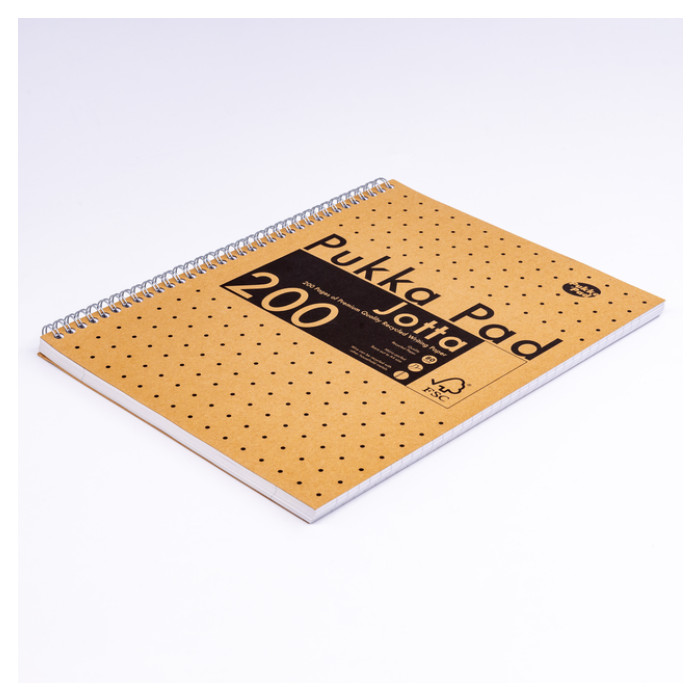 Collegeblok Pukka Pad Jotta A4 lijn 200 pagina's 80gr kraft