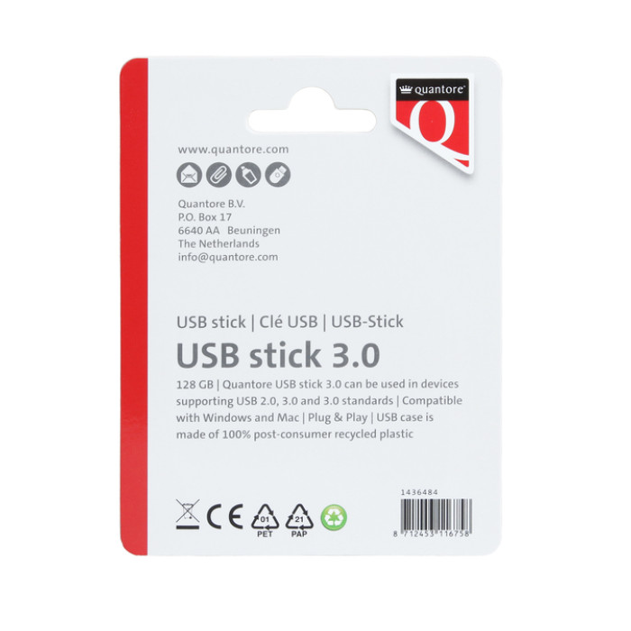 USB-stick Quantore 128GB 3.0 zwart