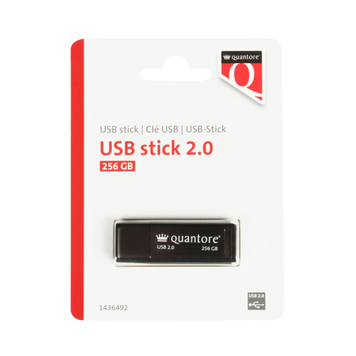 USB-stick Quantore 256GB 2.0 zwart