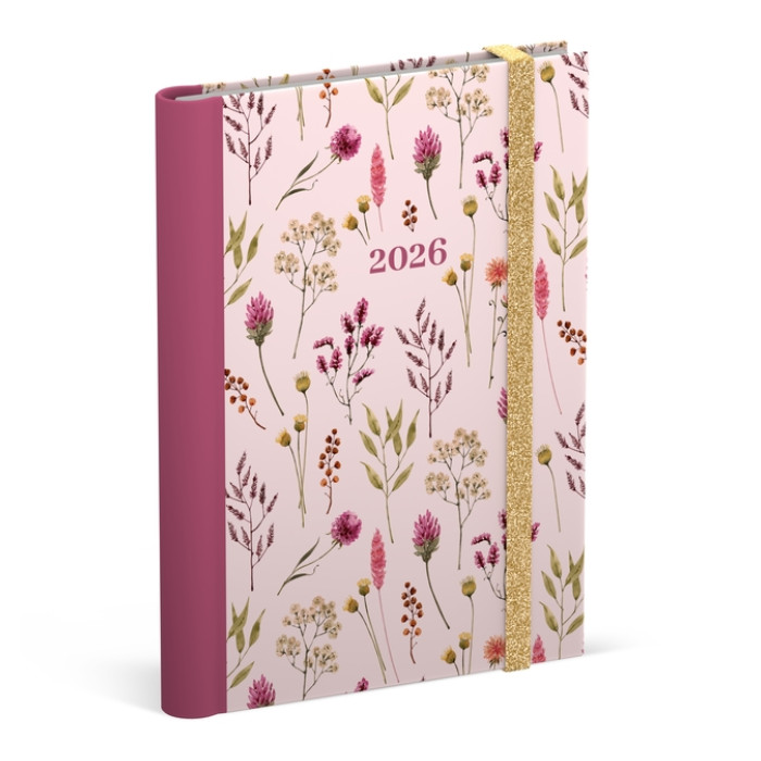 Agenda 2026 Lannoo 120x160 Flowers bouquet 7dagen/2pagina's roze