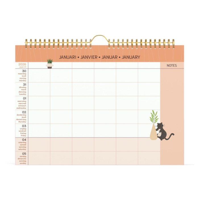 Familiekalender 2026 Lannoo 310x220 Cats 7dagen/1pagina