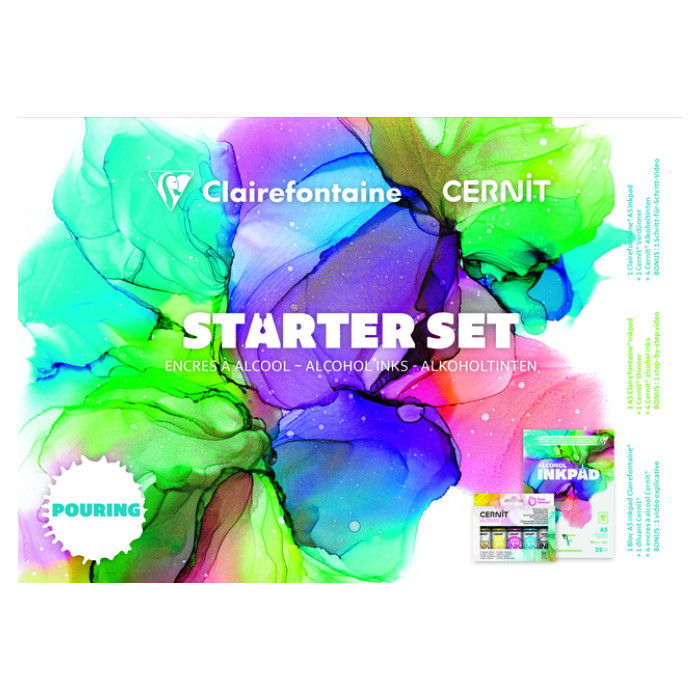 Alcoholinkt Clairefontaine & Cernit starterset 8-delig