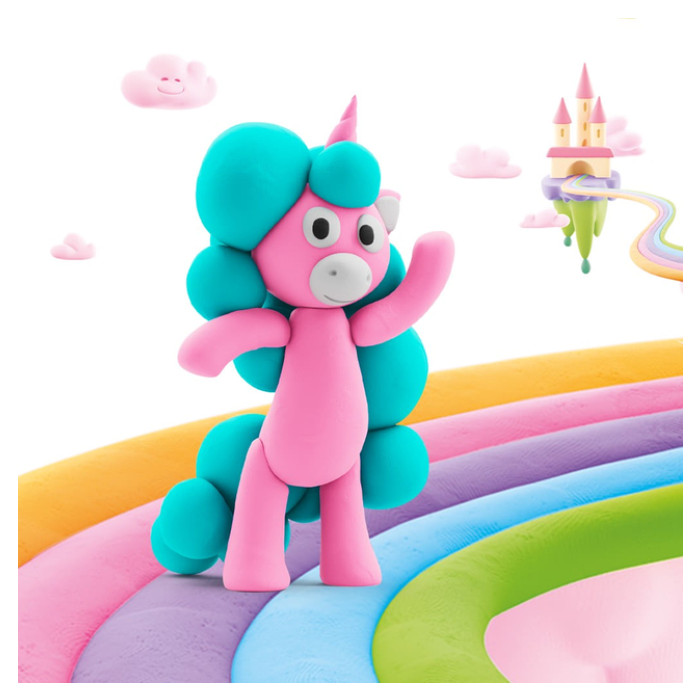 Klei Hey Clay eenhoorn set à 3 delen