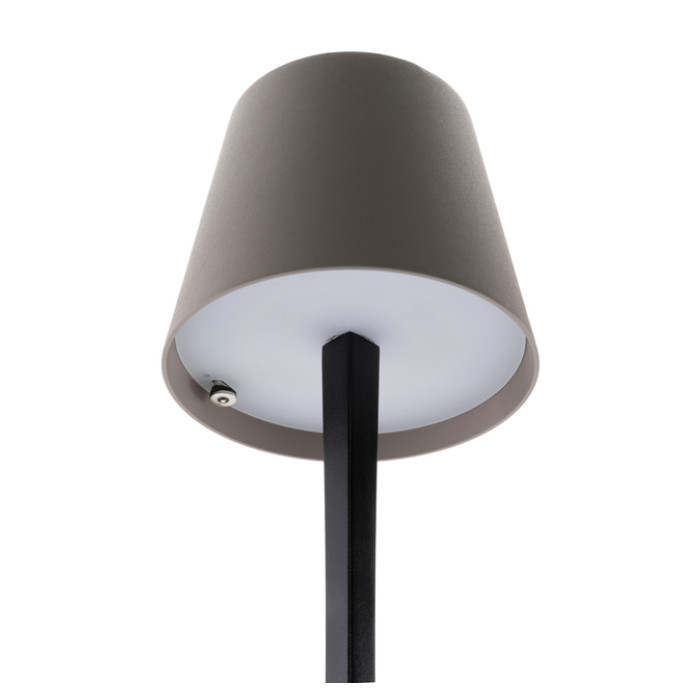 Tafellamp Securit Milano LED oplaadbaar dimbaar taupe-zwart