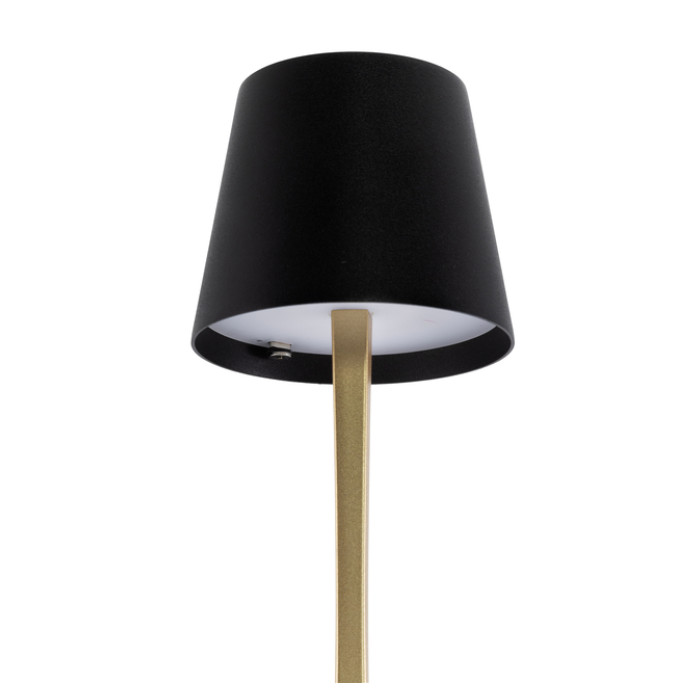 Tafellamp Securit Roma LED oplaadbaar dimbaar zwart-goud