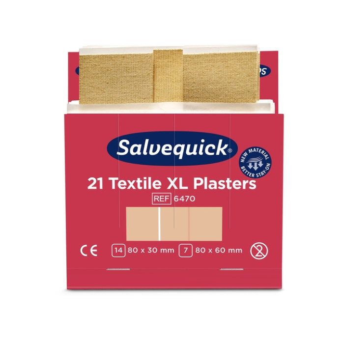 Pleisters Salvequick textiel extra groot 6x 21 stuks