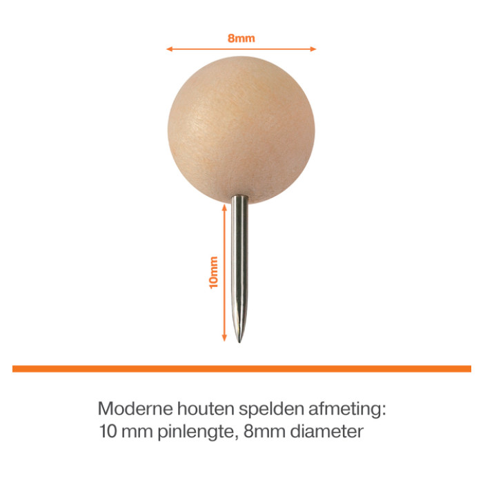 Punaises Nobo hout voor memobord 40 stuks