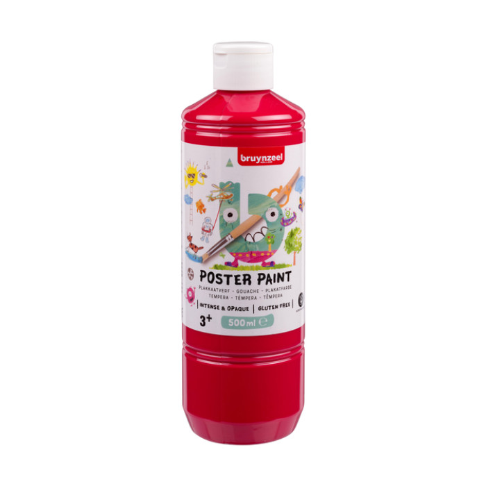 Plakkaatverf Bruynzeel fles à 500ml primair rood