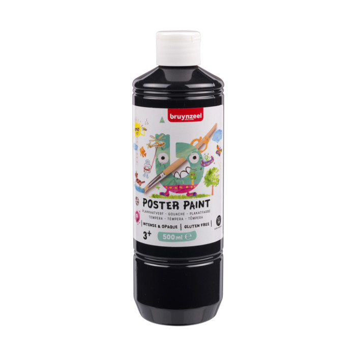 Plakkaatverf Bruynzeel fles à 500ml zwart