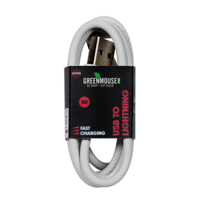 Kabel Green Mouse USB-A to Lightning data Woven 1m