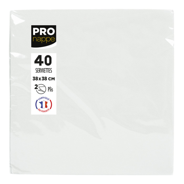 Servet Pronappe 1/4 vouw 2-laags 380x380mm 40 vel wit