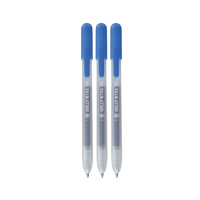 Gelschrijver Sakura Gelly Roll Classic 08 klikfunctie set à 3 stuks blauw
