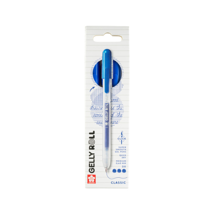 Gelschrijver Sakura Gelly Roll Classic 08 klikfunctie set à 3 stuks blauw