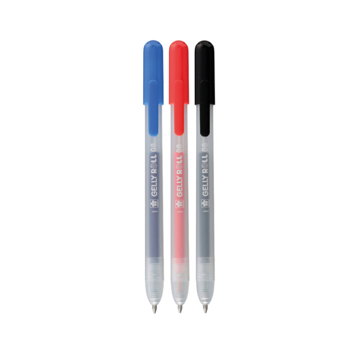 Gelschrijver Sakura Gelly Roll Classic 08 klikfunctie set à 3 kleuren