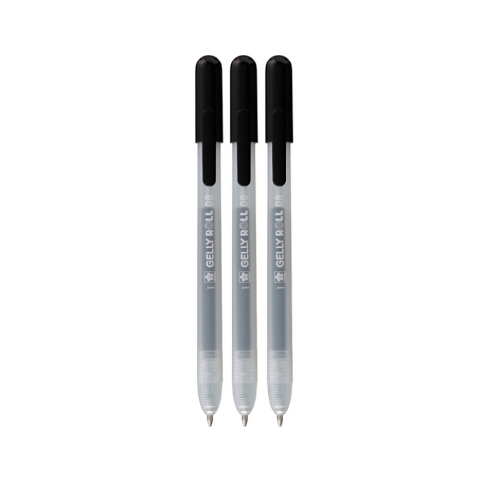 Gelschrijver Sakura Gelly Roll Classic 08 klikfunctie set à 3 stuks zwart