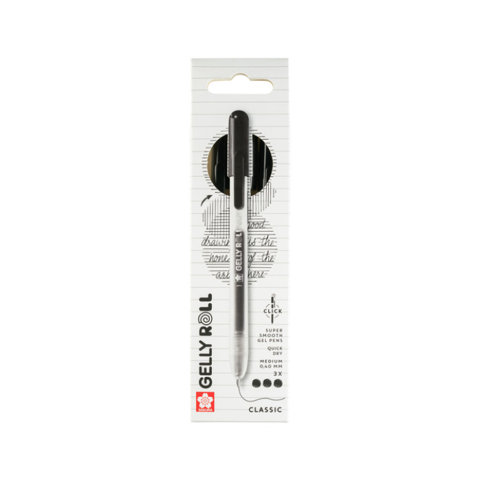 Gelschrijver Sakura Gelly Roll Classic 08 klikfunctie set à 3 stuks zwart