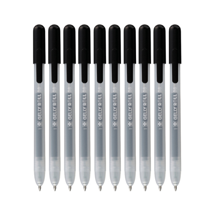 Gelschrijver Sakura Gelly Roll Classic 08 klikfunctie set à 10 stuks zwart