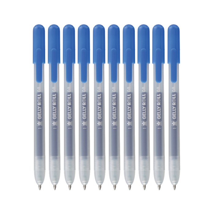 Gelschrijver Sakura Gelly Roll Classic 08 klikfunctie set à 10 stuks blauw