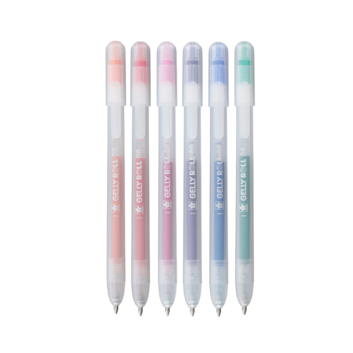 Gelschrijver Sakura Gelly Roll Stardust 08 klikfunctie set à 6 kleuren