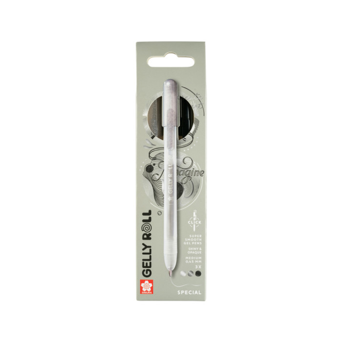 Gelschrijver Sakura Gelly Roll Special 08 klikfunctie set à 3 kleuren zilver