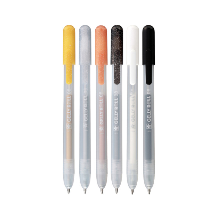 Gelschrijver Sakura Gelly Roll Special 08 klikfunctie set à 6 kleuren