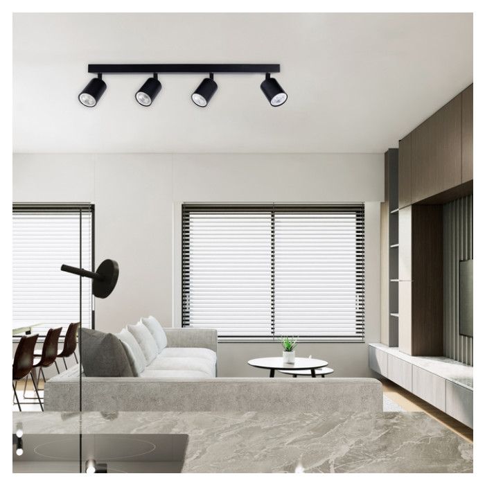 Plafondspot Integral Siena 4 spot IP20 GU10 zwart