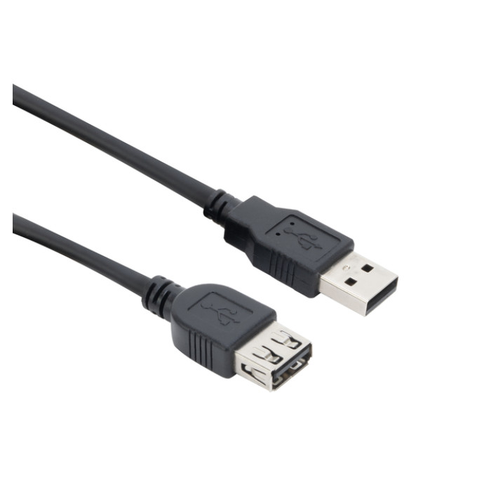 Kabel ACT USB 2.0 A male - USB A female zwart 0.5 meter
