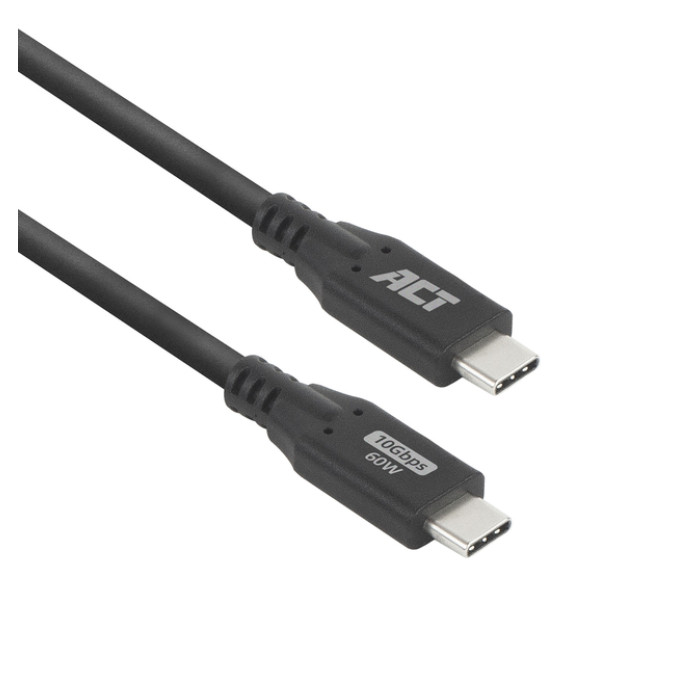 Kabel ACT USB-C 3.2 GEN.2 M/M zwart 2 meter