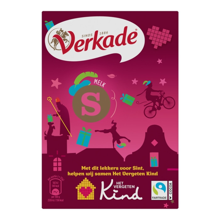 Chocoladeletter Verkade melk S 65 gram