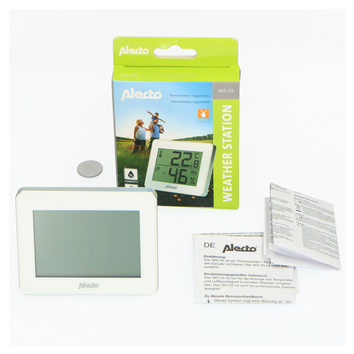 Thermometer hygrometer Alecto WS-55 wit - zilver