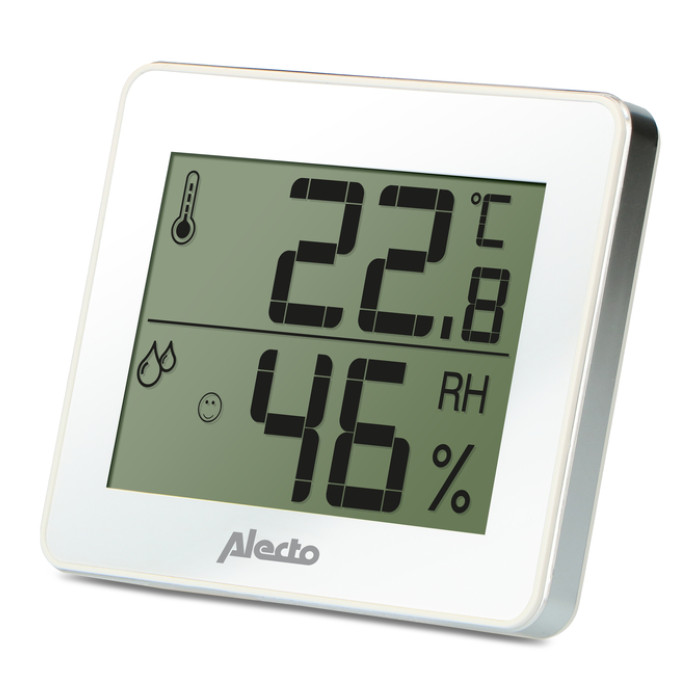 Thermometer hygrometer Alecto WS-55 wit - zilver