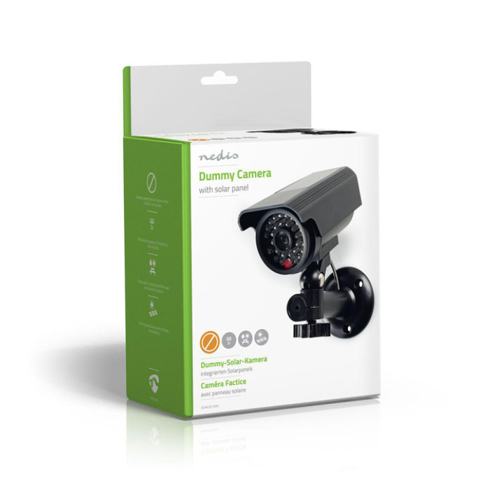 Dummy beveiligingscamera Nedis bullet solar buiten grijs