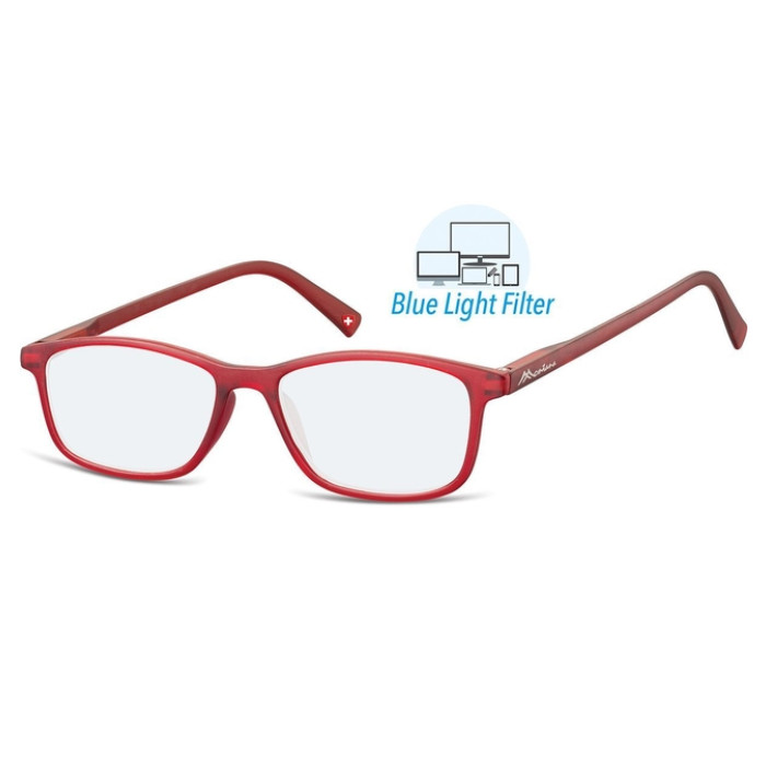 Leesbril  Montana +3.00 dpt blue light filter rood