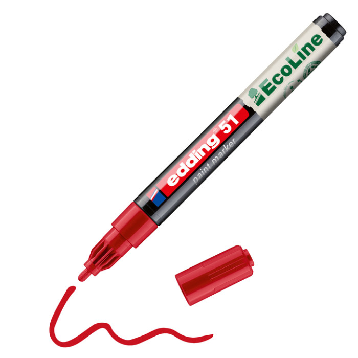 Paintmarker edding 51 EcoLine op waterbasis 1-2mm rood