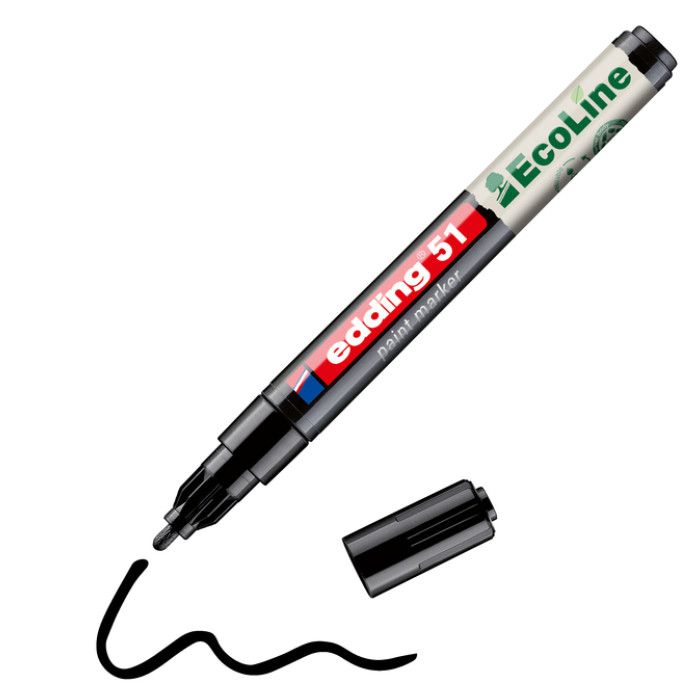 Paintmarker edding 51 EcoLine op waterbasis 1-2mm zwart