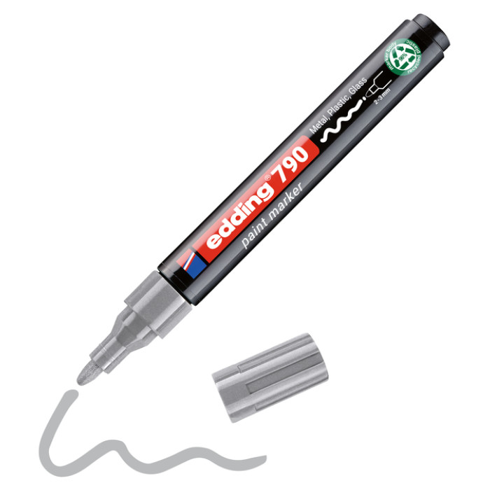 Paintmarker edding 790 op alcoholbasis 2-3mm zilver