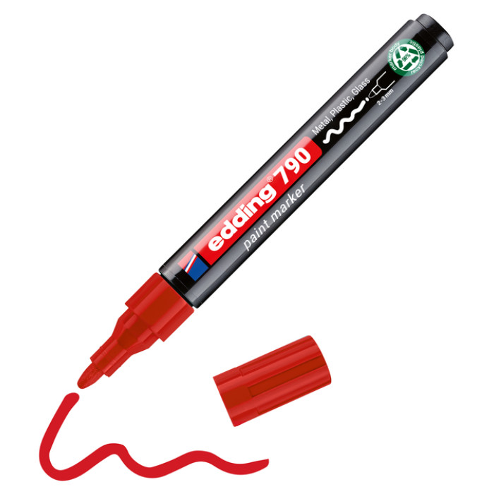 Paintmarker edding 790 op alcoholbasis 2-3mm rood