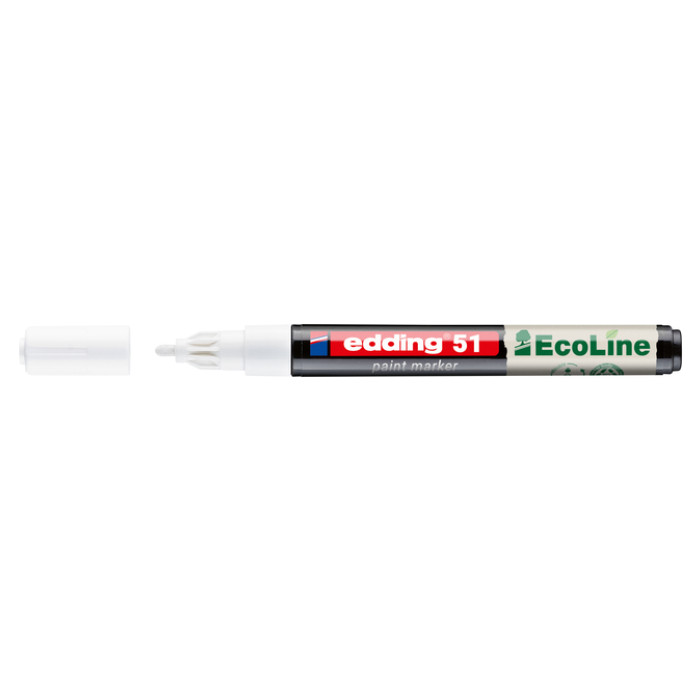 Paintmarker edding 51 EcoLine op waterbasis 1-2mm wit