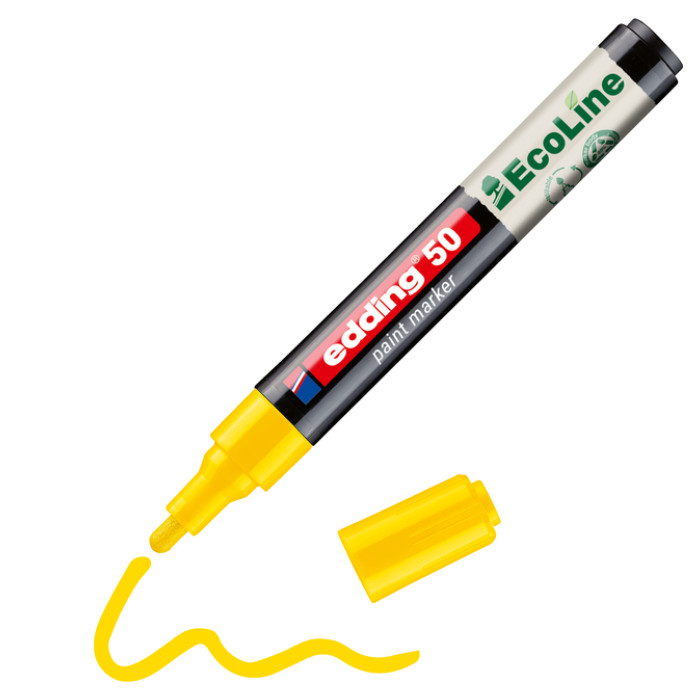 Paintmarker edding 50 EcoLine op waterbasis 2-3mm geel