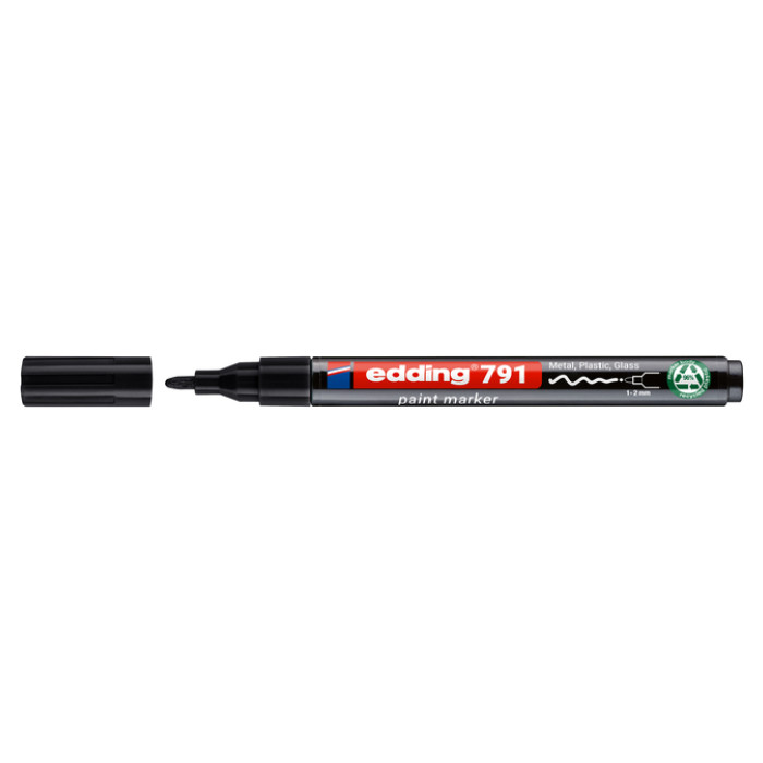 Paintmarker edding 791 op alcoholbasis 1-2mm zwart