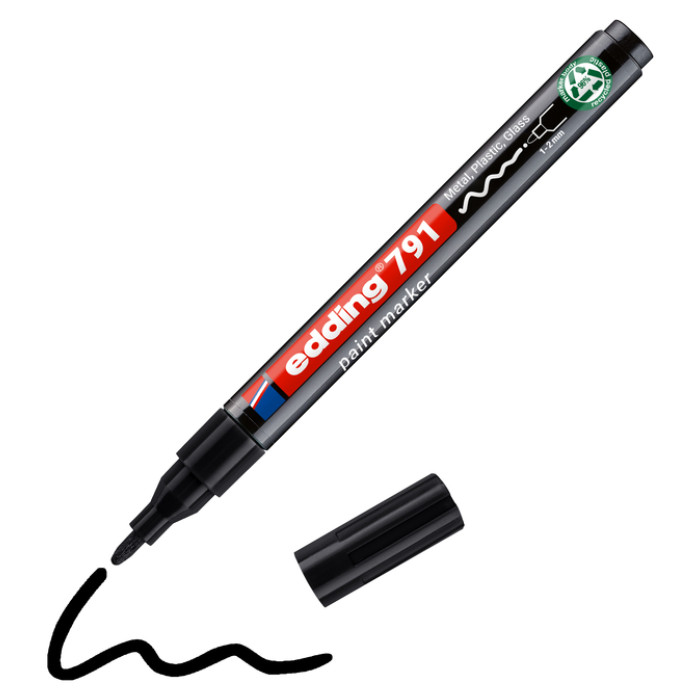 Paintmarker edding 791 op alcoholbasis 1-2mm zwart