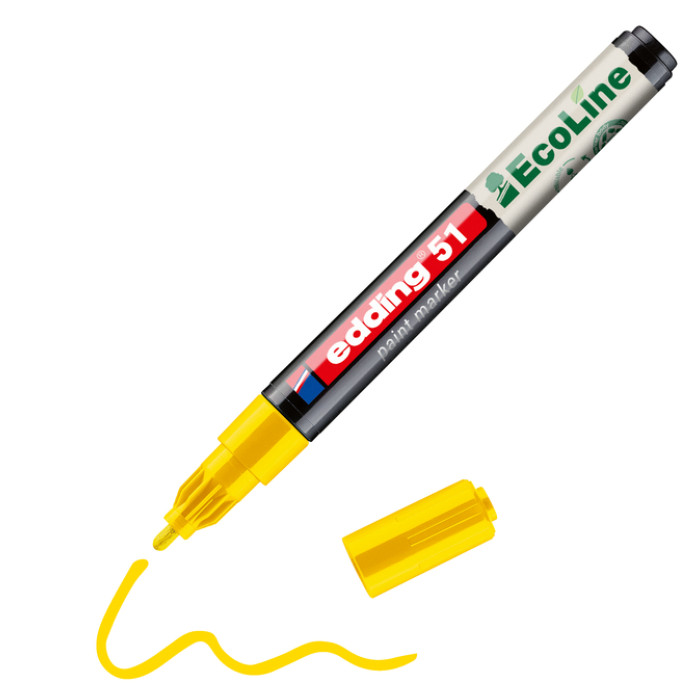 Paintmarker edding 51 EcoLine op waterbasis 1-2mm geel