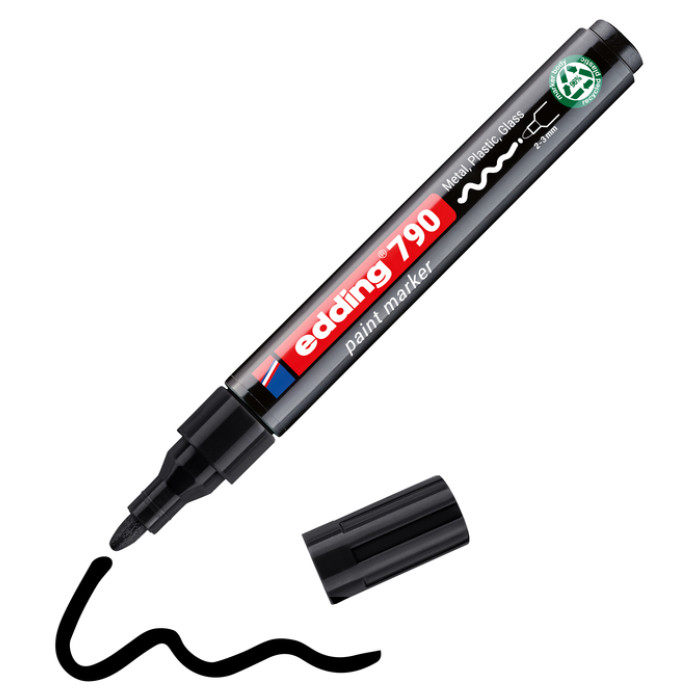 Paintmarker edding 790 op alcoholbasis 2-3mm zwart