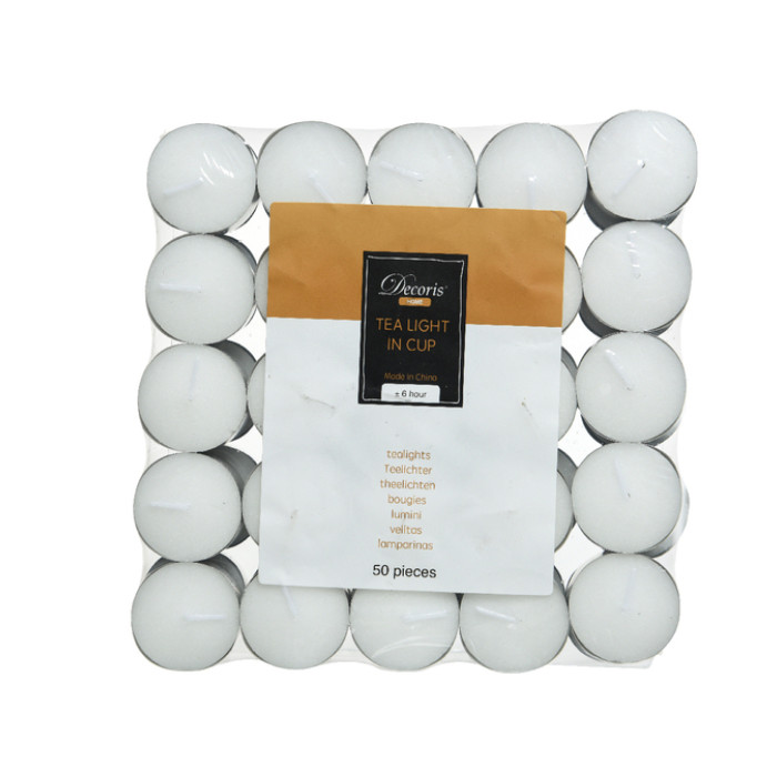 Theelicht Decoris 6 uur 50 stuks