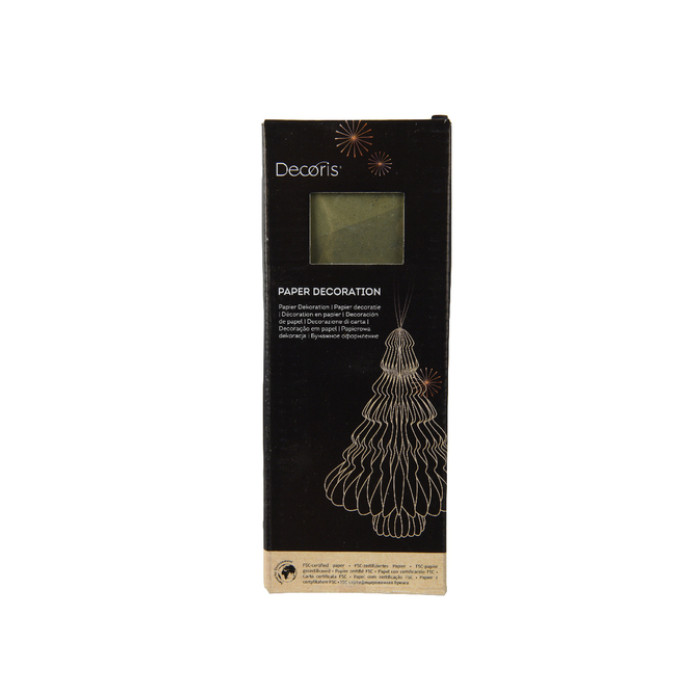 Kerstboom Decoris 3D papier groen 20cm