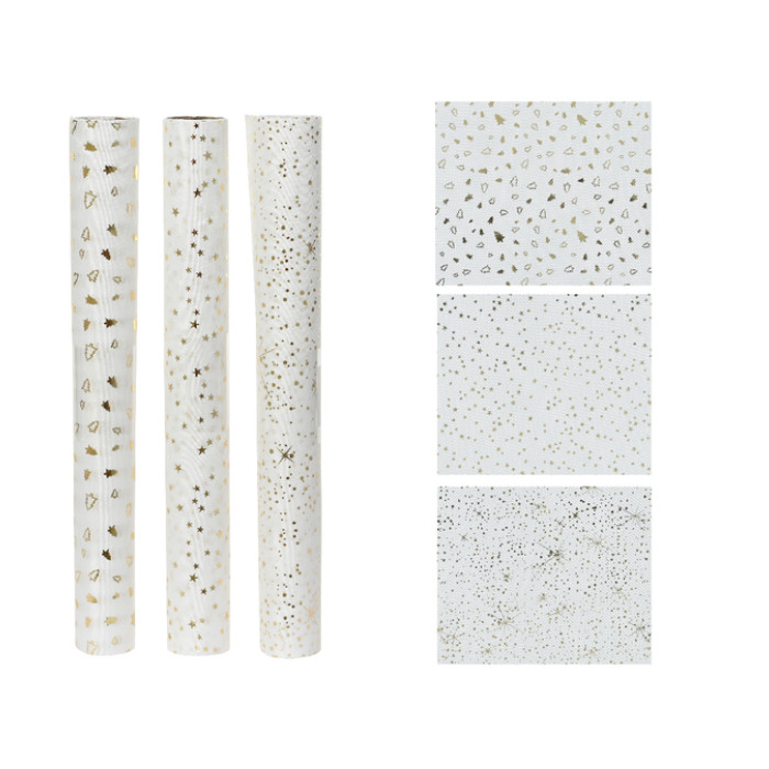 Tafelloper Decoris polyster 200x35cm 3 dessins assorti