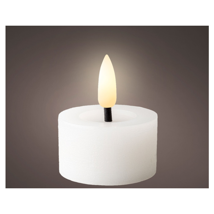 Theelicht LED Lumineo wax wit 2 stuks