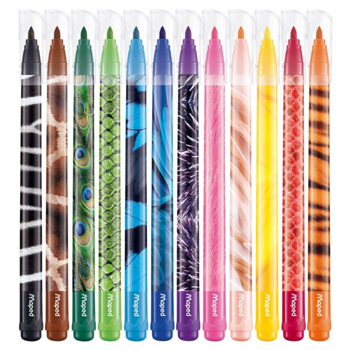 Viltstift Maped Color'Peps Animals set à 12 kleuren