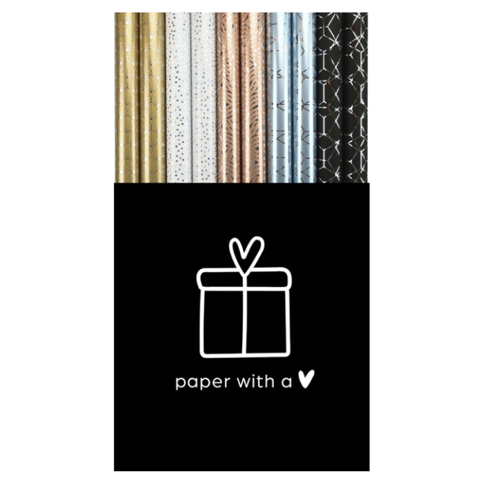 Inpakpapier Fancy vintage 150x70cm assorti
