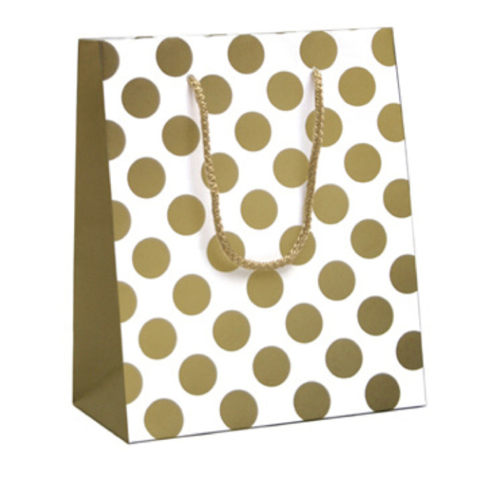 Cadeautasjes Gold dots 19x10x23cm